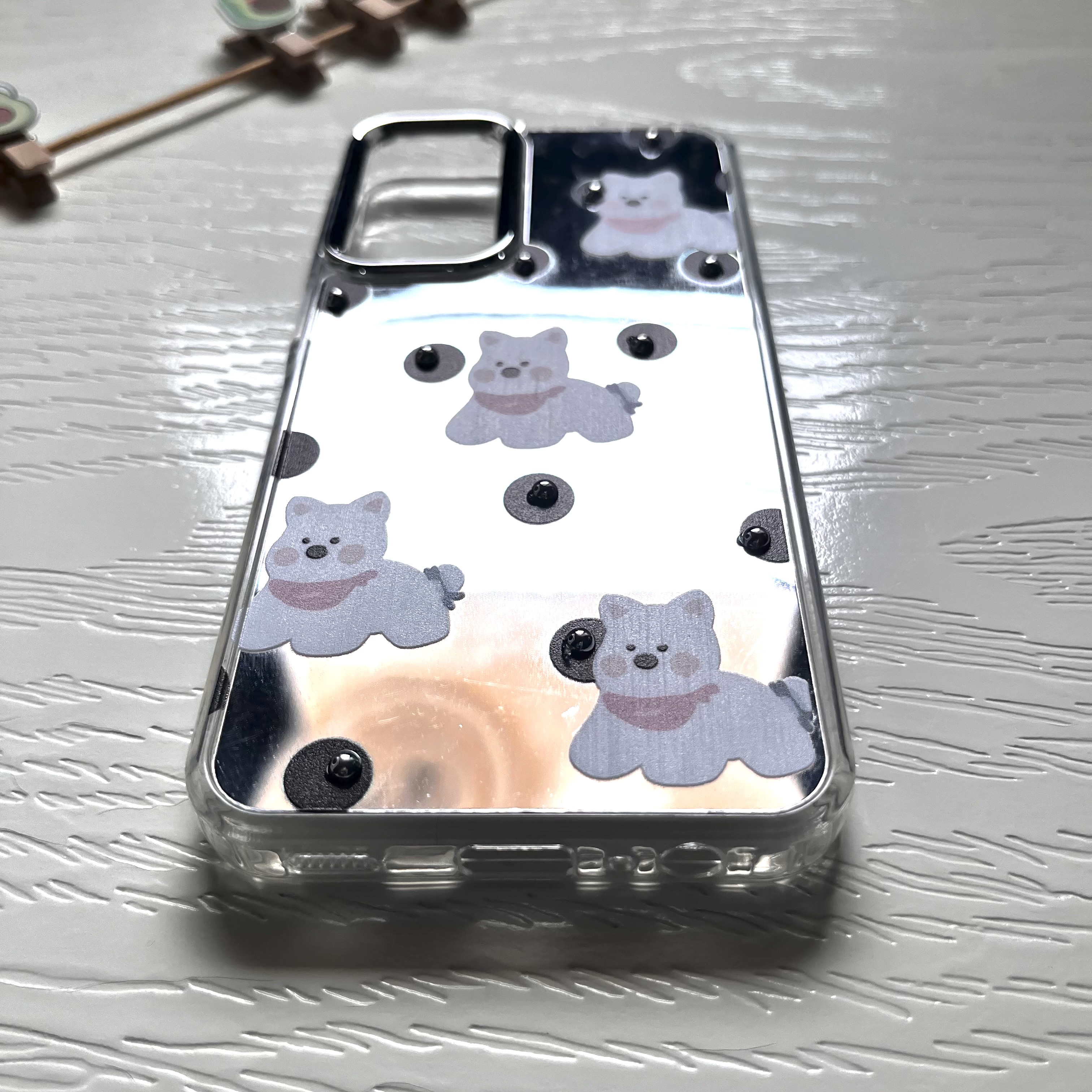 قاب گوشی سامسونگ A15 طرح پاپی آینه ای فانتزی 🐶