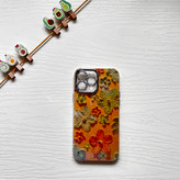 قاب گوشی آیفون ۱۳ پرومکس / iPhone 13 pro max طرح گل آبرنگی نگینی watercolor flower محافظ لنز دار لوکس لاکچری 🪷