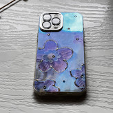 قاب گوشی آیفون 13 پرومکس / iPhone 13 Pro Max طرح گل آبرنگی نگینی Watercolor flowers محافظ لنز دار لوکس لاکچری 🪷