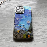 قاب گوشی آیفون ۱۳ پرومکس / iPhone 13 pro max طرح گل آبرنگی نگینی Watercolor flowers محافظ لنز دار لوکس لاکچری 🪷