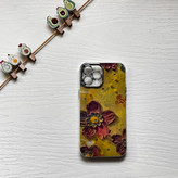 قاب گوشی آیفون 12 پرومکس / iPhone 12 pro max طرح گل آبرنگی نگینی watercolor flowers محافظ لنز دار لوکس لاکچری 🪷