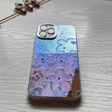 قاب گوشی آیفون 12 پرومکس / iPhone 12 pro max طرح گل آبرنگی نگینی Watercolor flowers محافظ لنز دار لوکس لاکچری 🪷