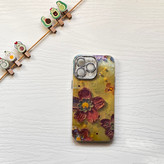 قاب گوشی آیفون ۱۴ پرومکس / iPhone 14 pro max طرح گل آبرنگی نگینی Watercolor flowers محافظ نگین دار لوکس لاکچری 🪷