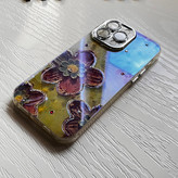 قاب گوشی آیفون ۱۴ پرومکس / iPhone 14 pro max طرح گل آبرنگی نگینی Watercolor flowers محافظ نگین دار لوکس لاکچری 🪷