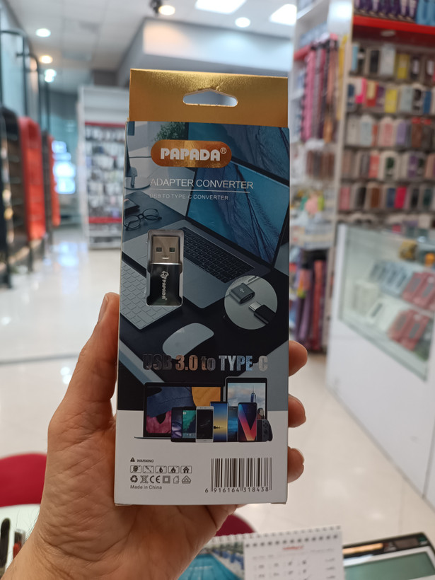تبدیل تایپ سی به یو اس بی برند پاپادا usb3 to type-c