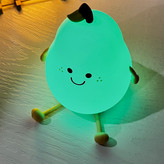 چراغ خواب طرح گلابی پینترستی سیلیکونی لمسی رومیزی شارژی فانتزی کودکانه Cute Fruit Pear lamp Silicone Night Light USB Rechargeable 🍐