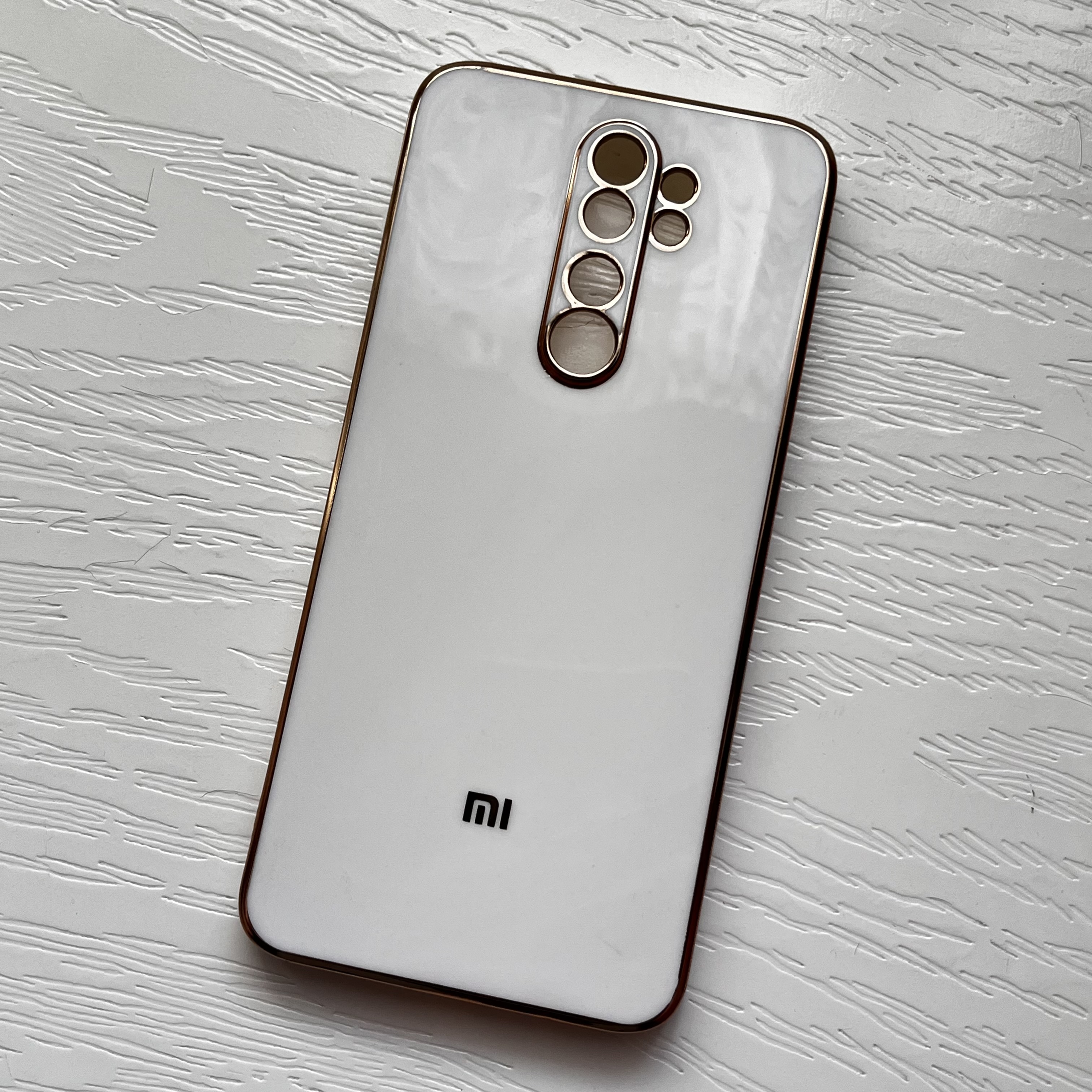 قاب ژله ای شیائومی مدل نوت ۸ پرو - سفید طلایی لوکس و شیک / cover note 8 pro
