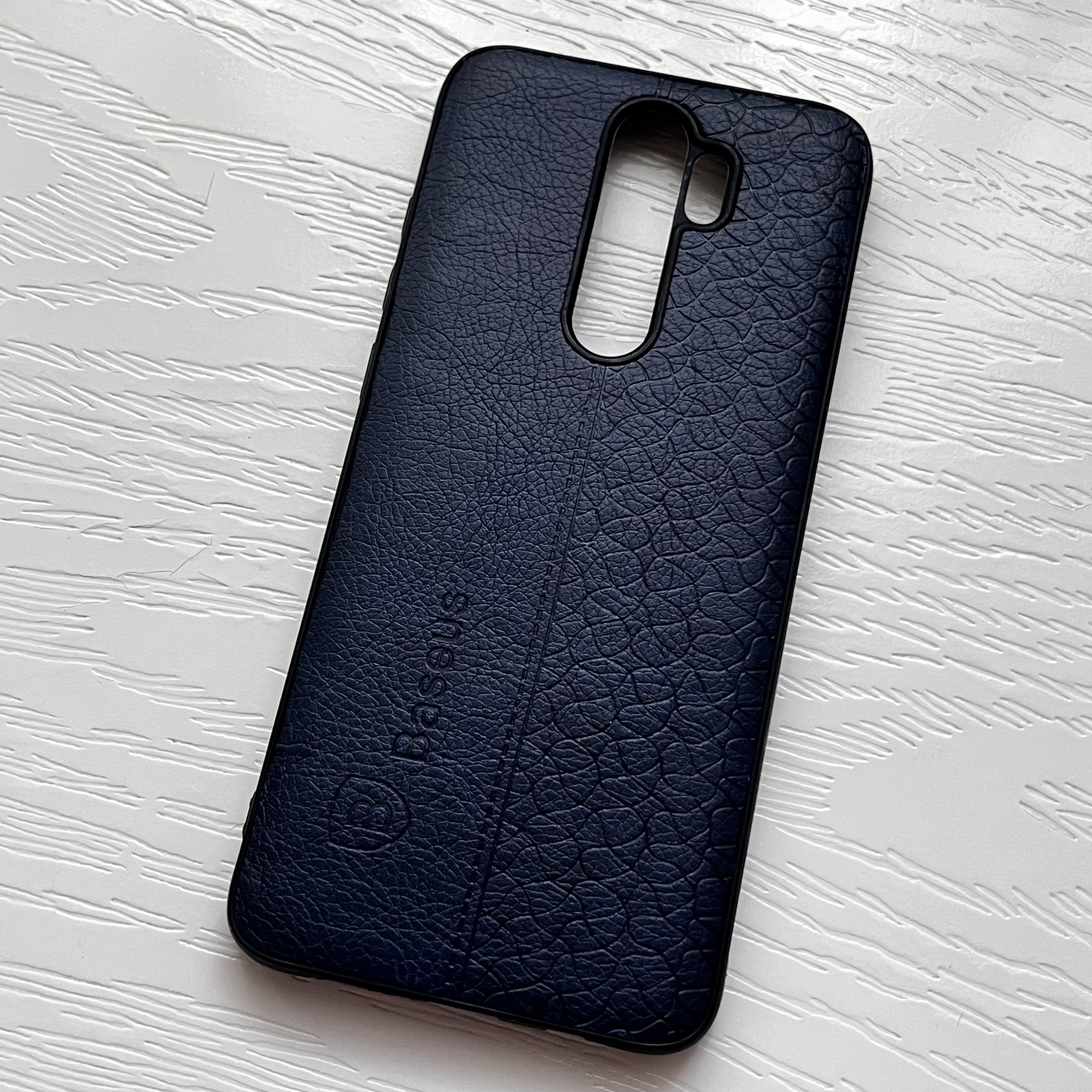 قاب طرح چرم شیائومی مدل نوت ۸ پرو - سورمه ای لوکس و شیک / cover note 8 pro