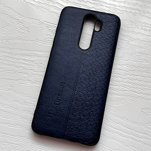 قاب طرح چرم شیائومی مدل نوت ۸ پرو - سورمه ای لوکس و شیک / cover note 8 pro