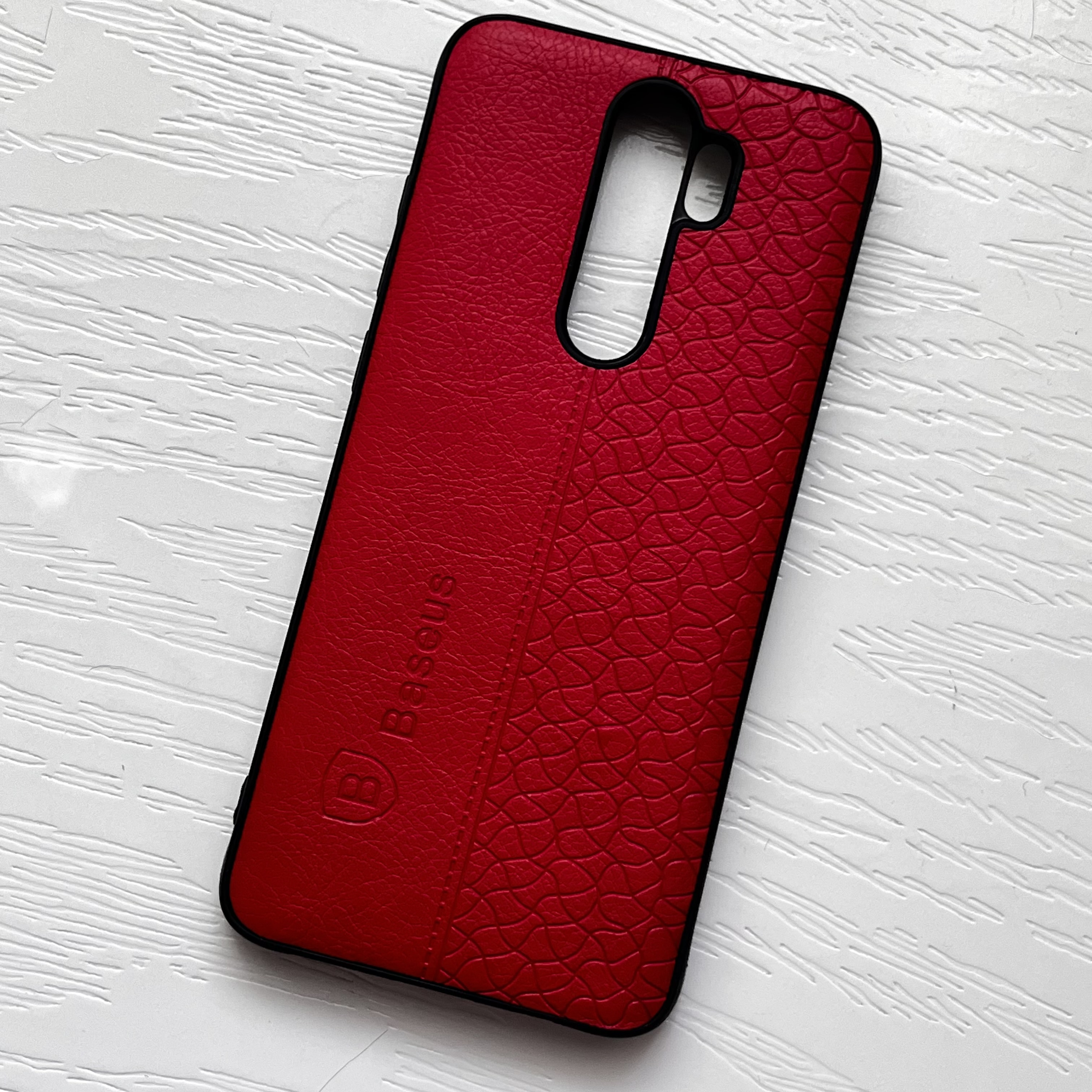 قاب طرح چرم شیائومی مدل نوت ۸ پرو - قرمز لوکس و شیک / cover note 8 pro