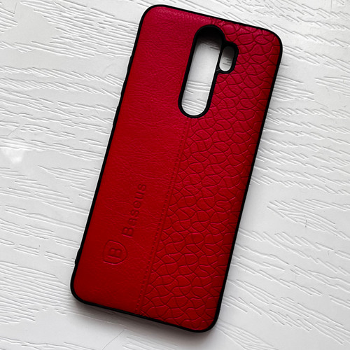 قاب طرح چرم شیائومی مدل نوت ۸ پرو - قرمز لوکس و شیک / cover note 8 pro
