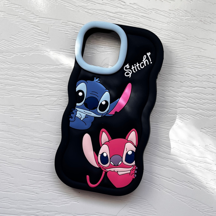 قاب سیلیکونی آیفون مدل ۱۳ و ۱۴ نرمال طرح استیج - عروسکی پینترستی کارتونی / cover silicone IP 13 & 14