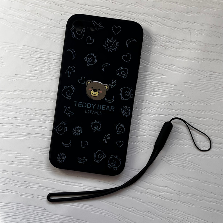 قاب گوشی آیفون ۷ همراه با بندمچی ژله ای - پینترستی فانتزی طرح خرسی تدی / cover for IP 7