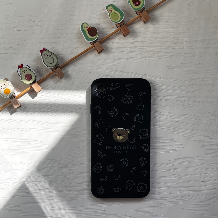 قاب گوشی آیفون ۷ همراه با بندمچی ژله ای - پینترستی فانتزی طرح خرسی تدی / cover for IP 7