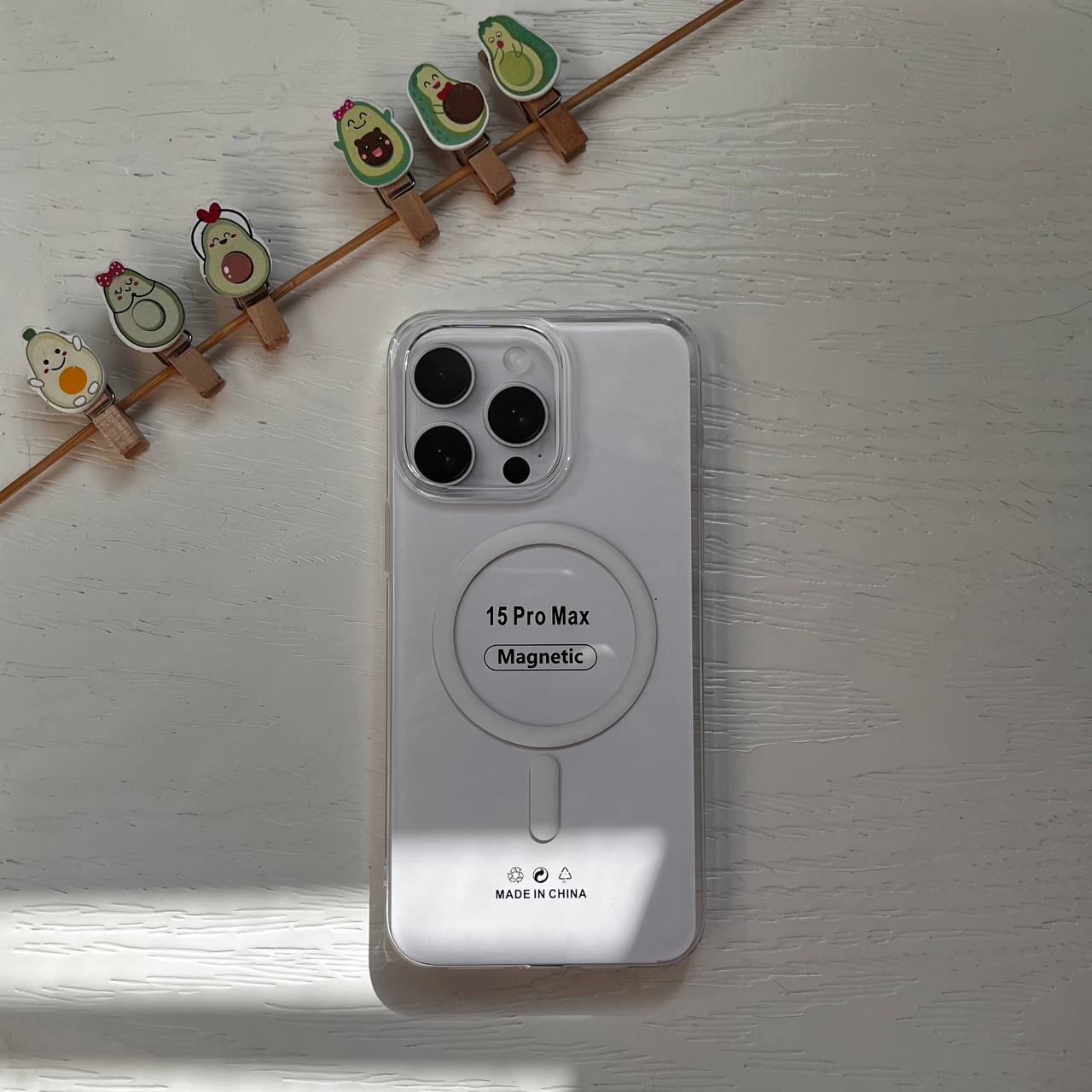 قاب گوشی آیفون ip 15 pro max - مک سیف دار - شیک و شفاف